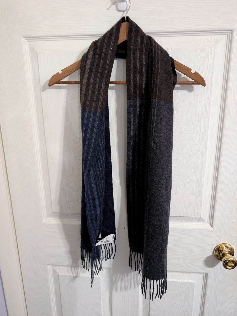 New Jos A Bank Mens Scarf 100% Cashmere One Size Striped NWT